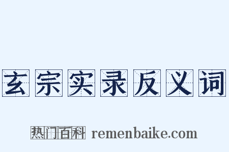 玄宗实录反义词是什么意思的图片